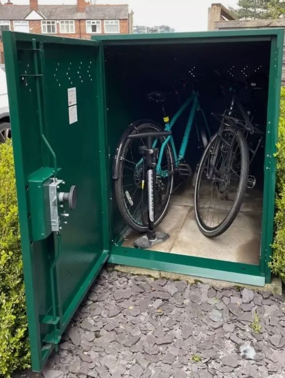 Asgard Twin Bike Shed Rust Resistant Storage X2 Bikes green- delivery available