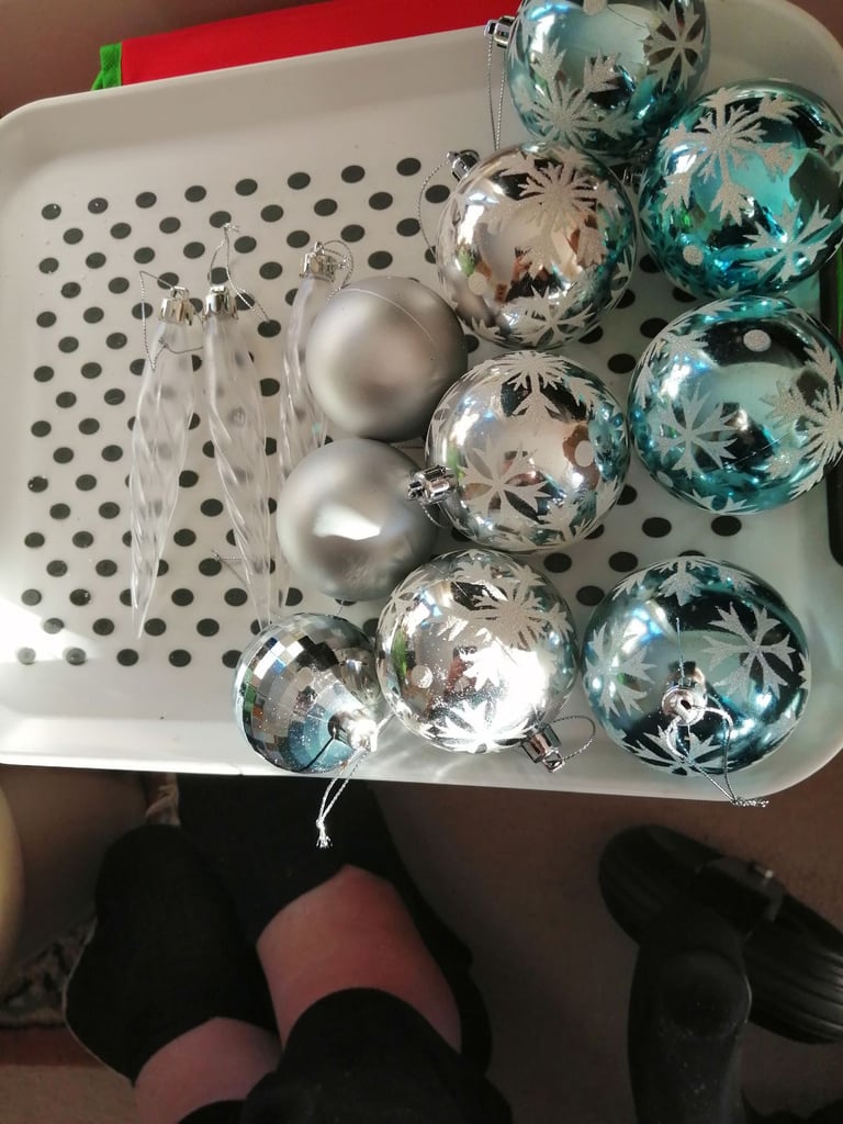 Xmas baubles silver bundle 