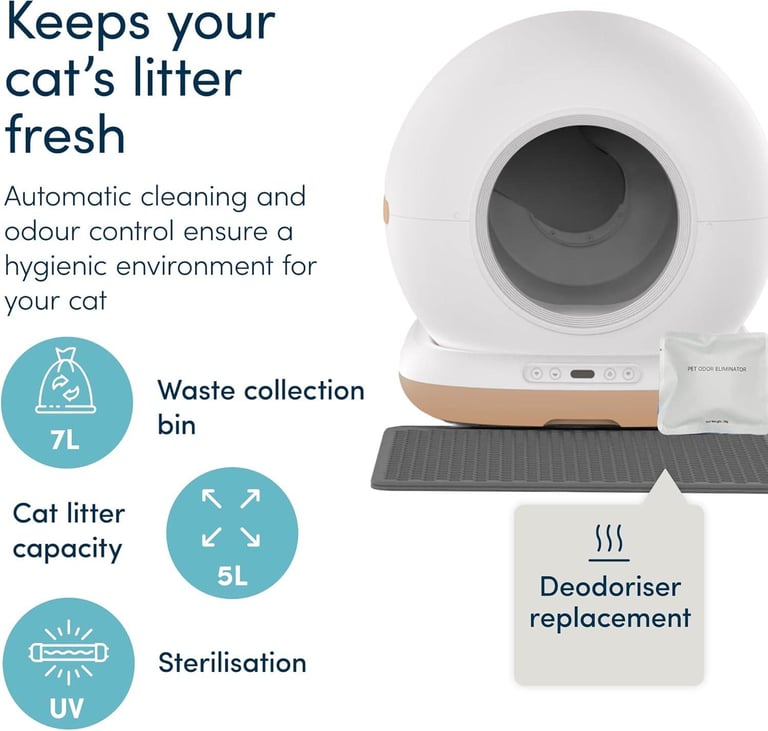 WeeKett Smart Cat Litter Box with App, Large, Self Cleaning. New, never used