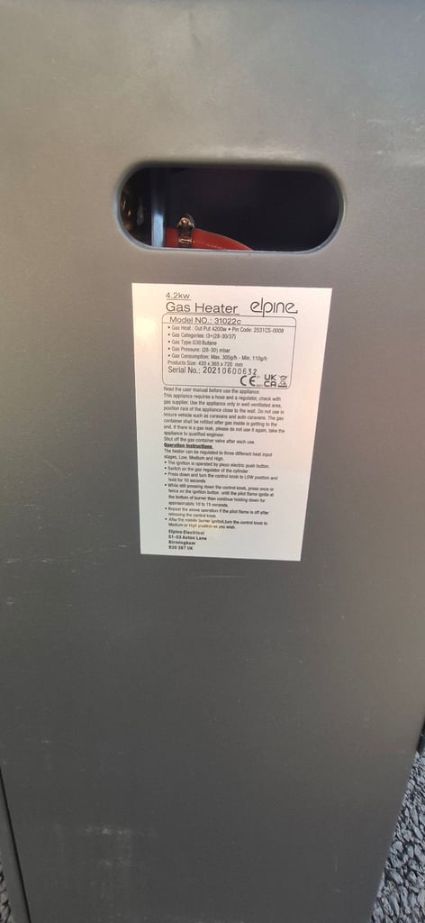 Elpine Gas Heaters 4.2 kw