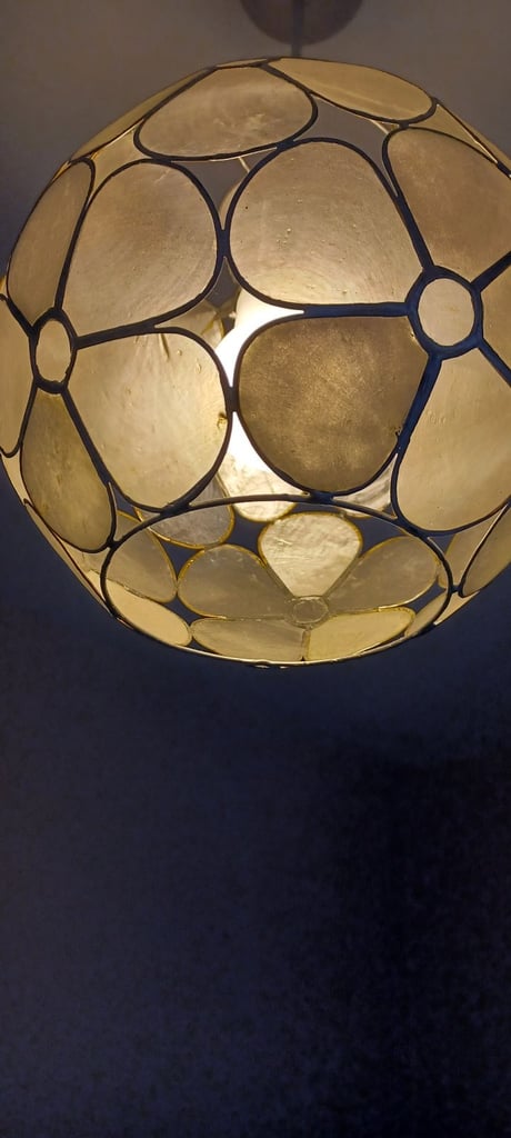 Vintage Capriz shell flower design shade