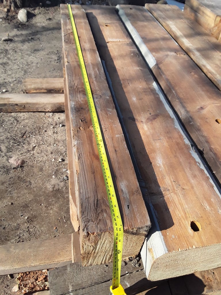 Reclaimed 200 years old, solid pine beam. 5 feet long