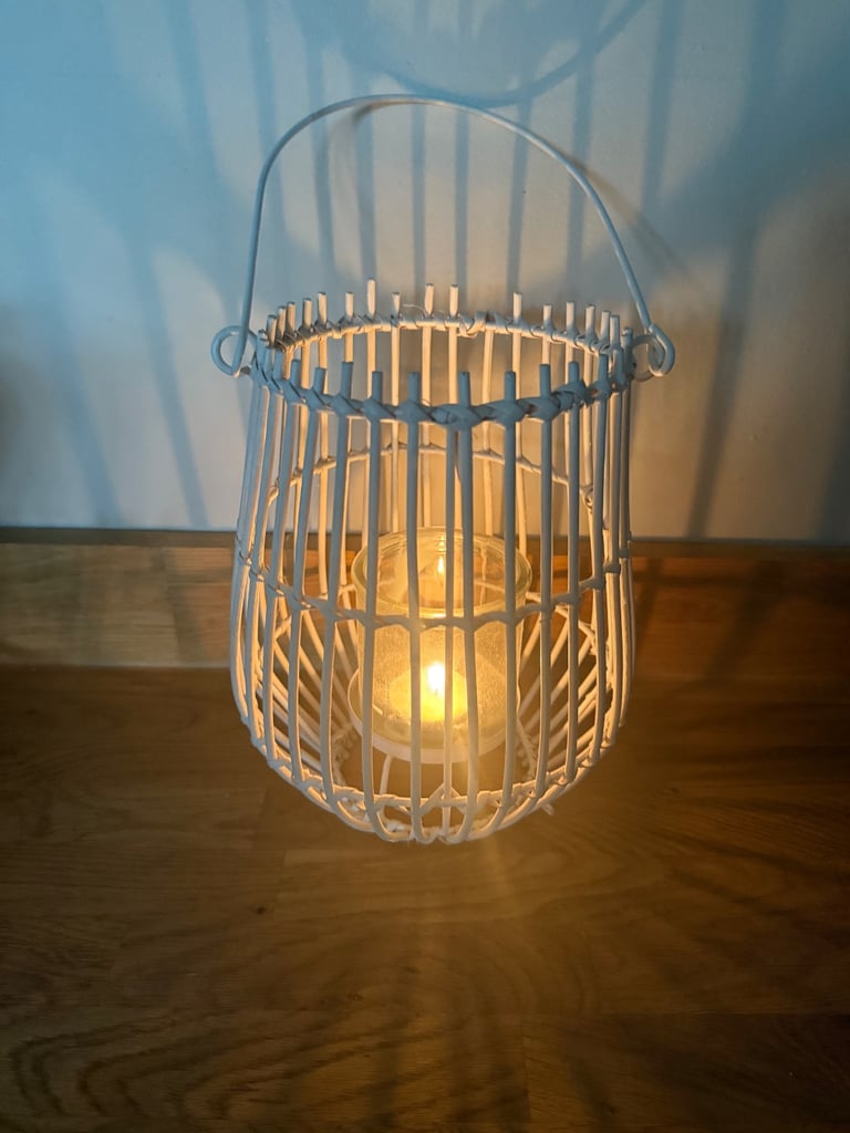 The White company white  lantern candle holder