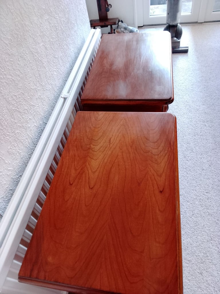 Bedside cabinets- 4 drawers. Cherry wood- matching PAIR