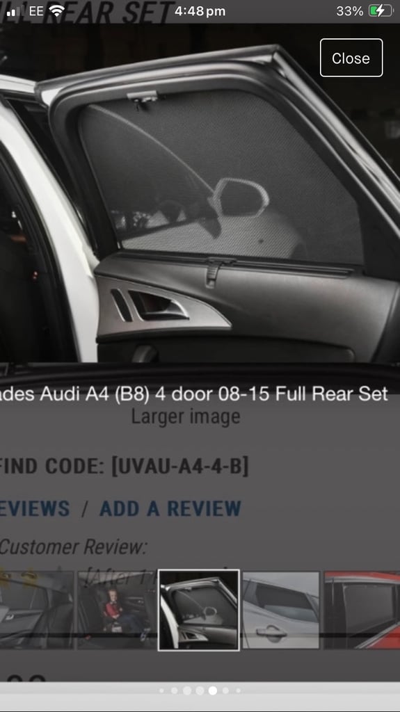 Car Shades Audi A4 (B8) 4 door 08-15 Full Rear Set