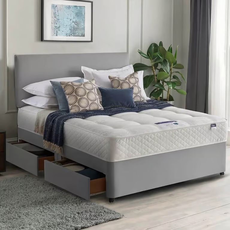 image for Divan small Double bed base + Headboard & Mattress == cash On Delivery 