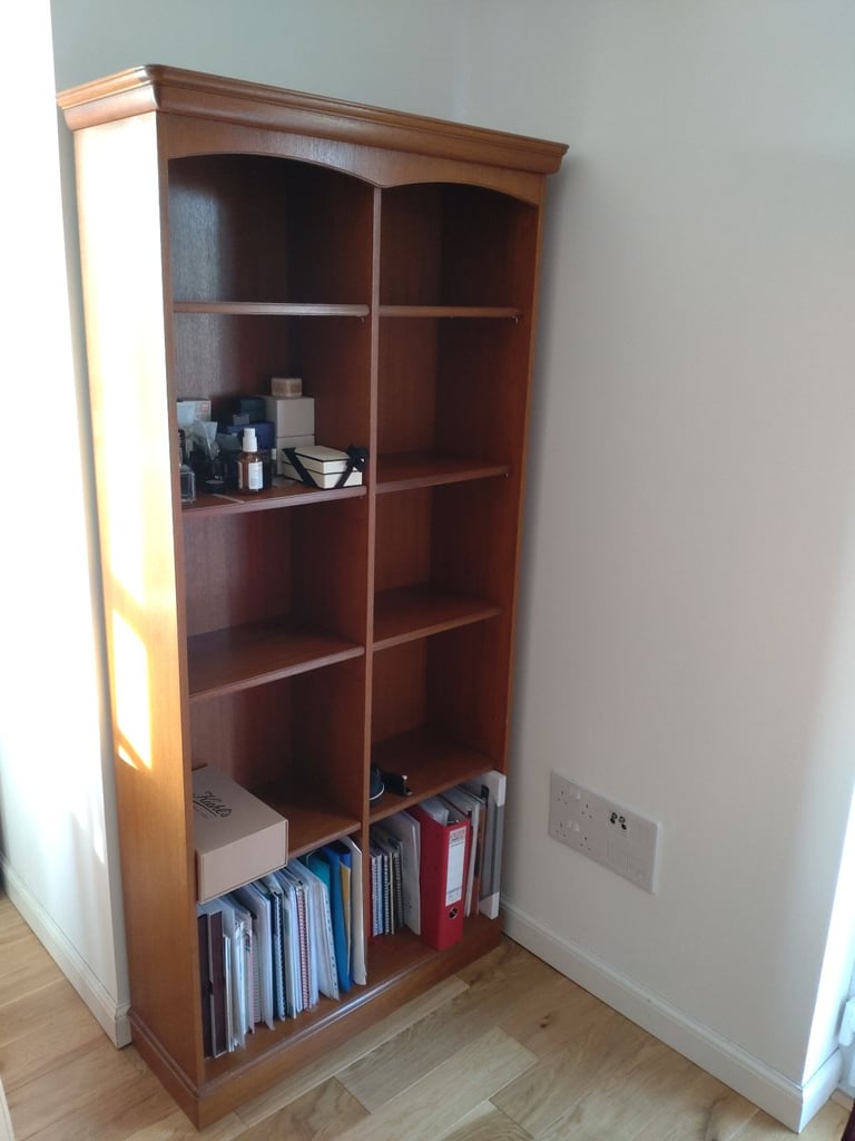 Vintage teak double bookcase display unit by Stag - adjustable shelves