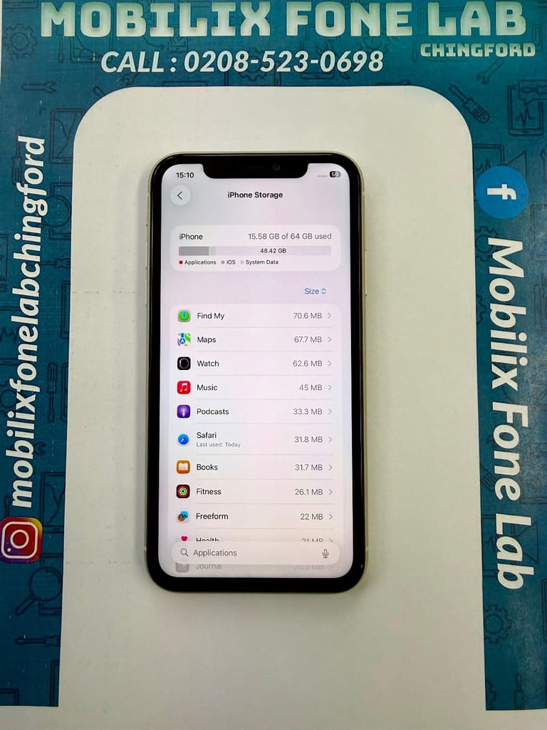 Apple iPhone 11 64GB White Unlocked Battery Health 100% Face ID Working Latest iOS 26.0.1