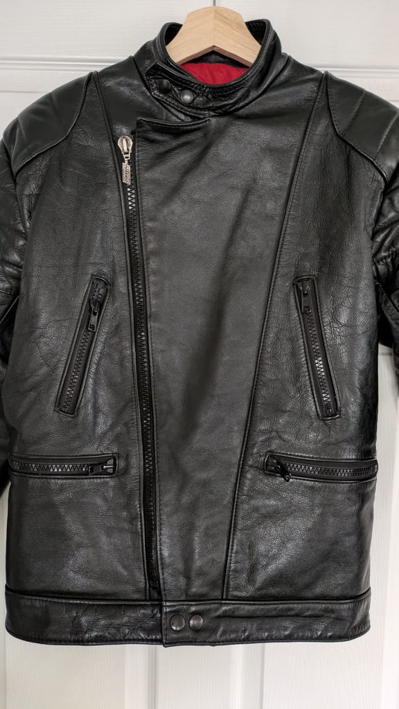 Vintage Scott Leather Motorcycle Bikers Jacket