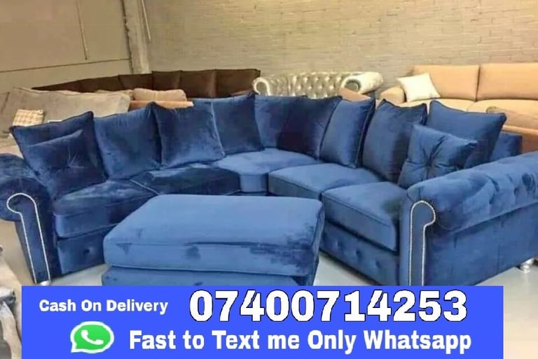 Ashwin Sofas - High Quality Plush Velvet Corner & 3+2 Seater Sofa -- Fast reply me whats app
