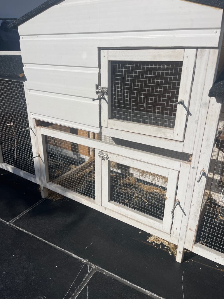 Customised Double rabbit hutch cage 
