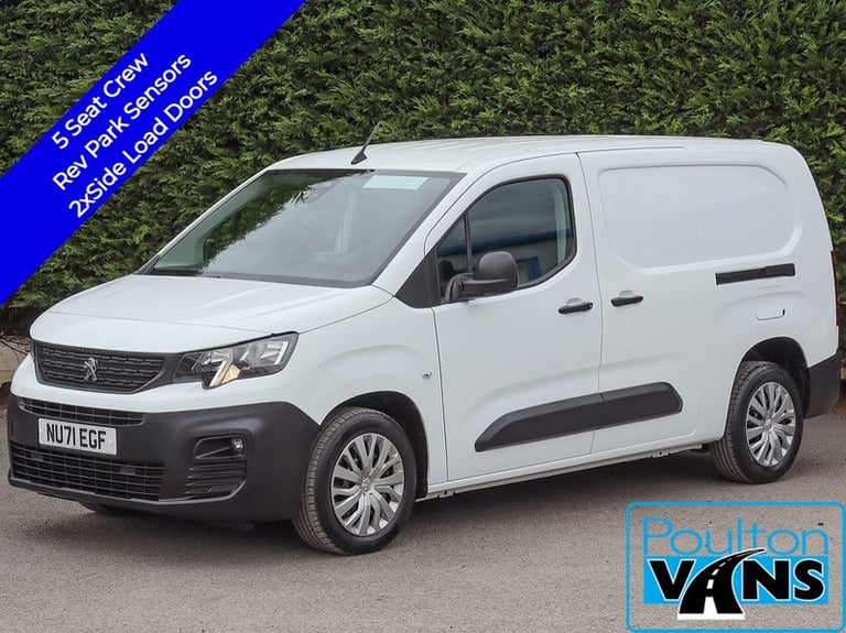 image for 2021 Peugeot Partner 850 Professional Premium 100BHP L2 LWB 5 SEAT CREW VAN, Air Con, Cruise, Tw ...