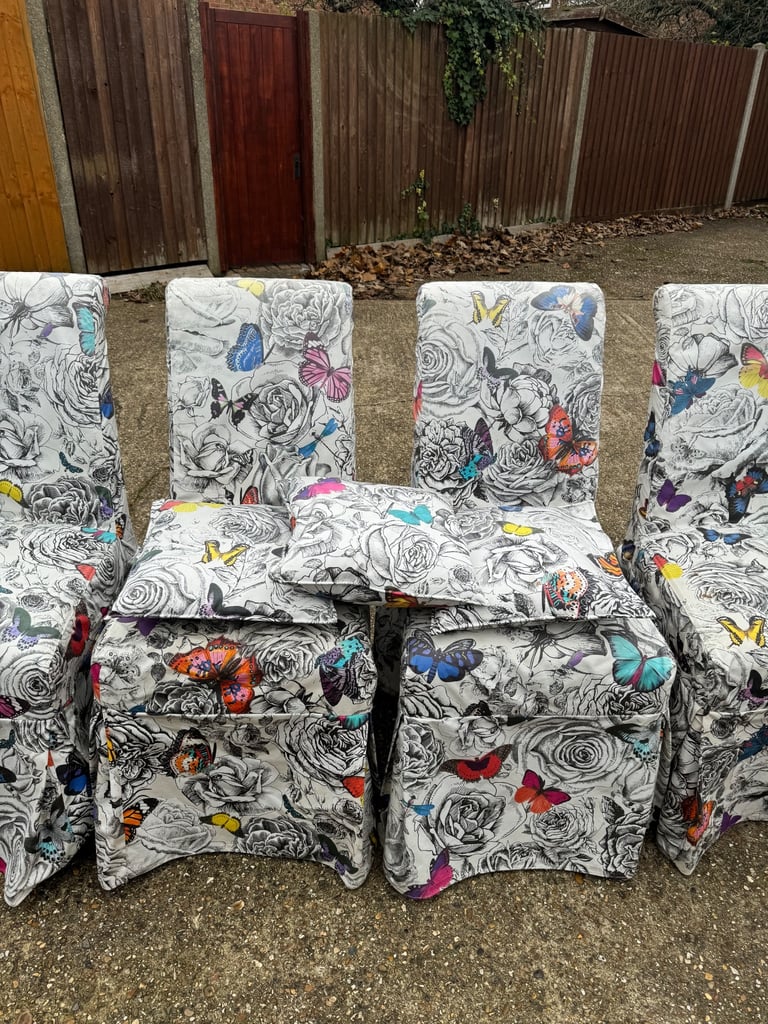 Four Dining Chairs with Removable Cover