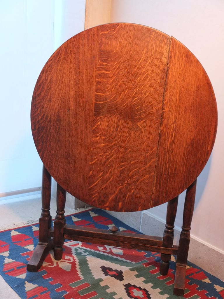 Vintage (Edwardian or Victorian) small folding round side table