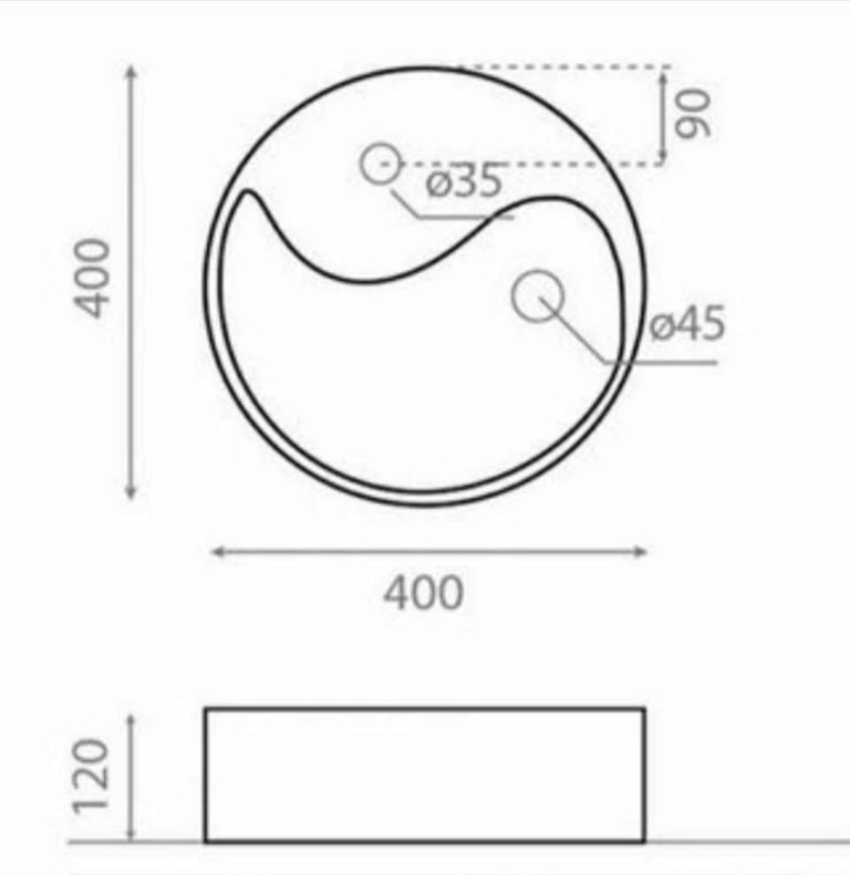 Ying Yang designer bathroom countertop basin sink ceramic hand wash