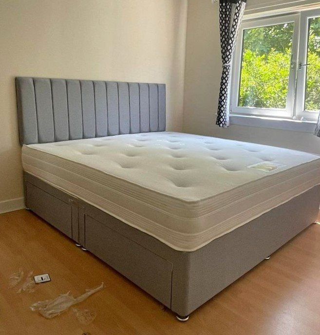 image for Divan 6ft super king size bed base + Headboard === quick Delivery 