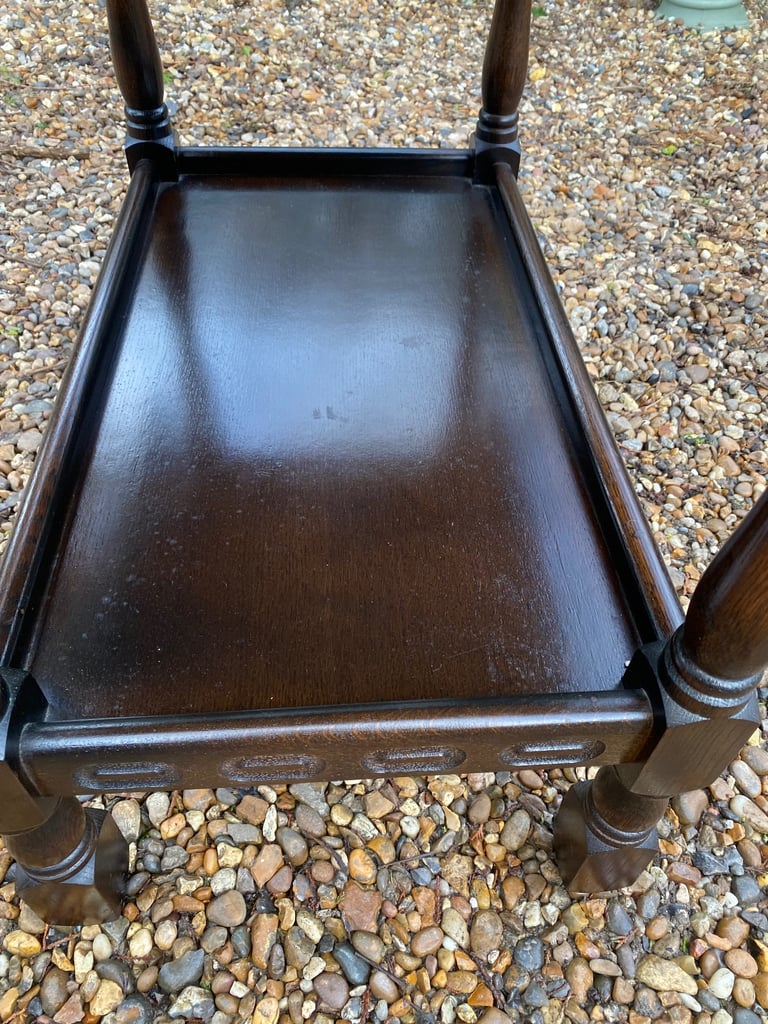 Vintage Dark Oak Small Drop Leaf Table