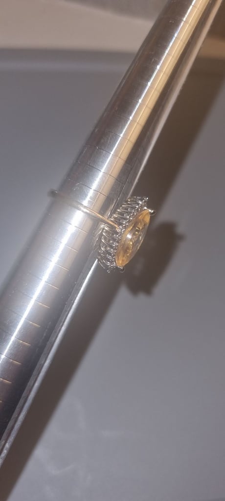 9ct Yellow Gold 0.15ct Diamond And Citrine Cluster Ring