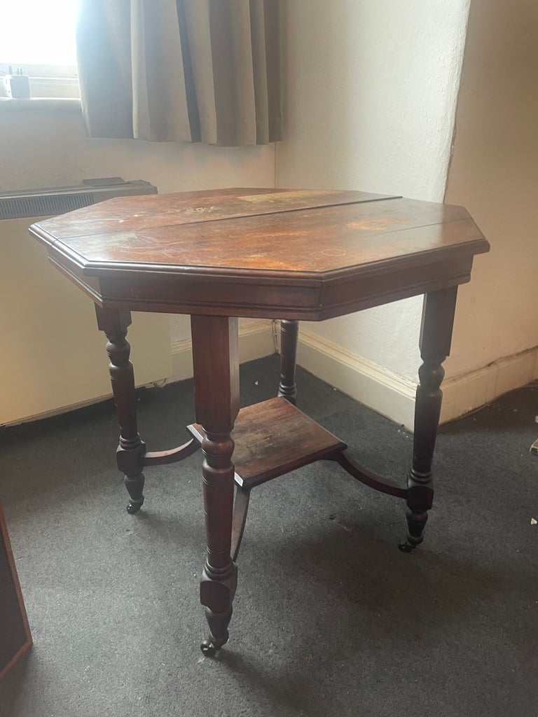 image for Antique Octagonal Mahogany Side Table (c.1890–1910)