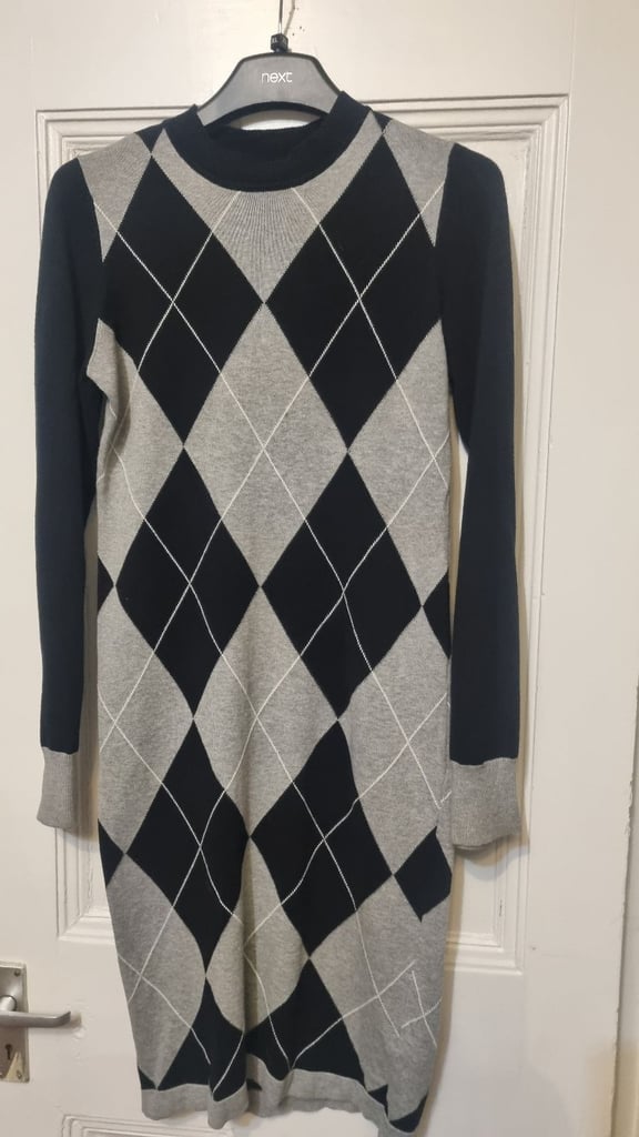 image for Argyle Pattern long sleeve dress