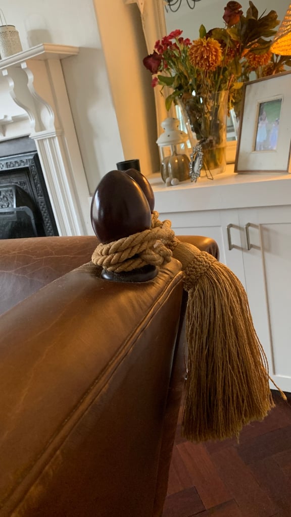 Laura Ashley 2 seater brown leather day bed sofa