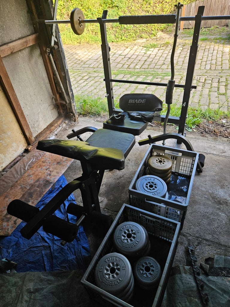 image for Weight Bench with Bars - Door Pull up Bar  - Weights 