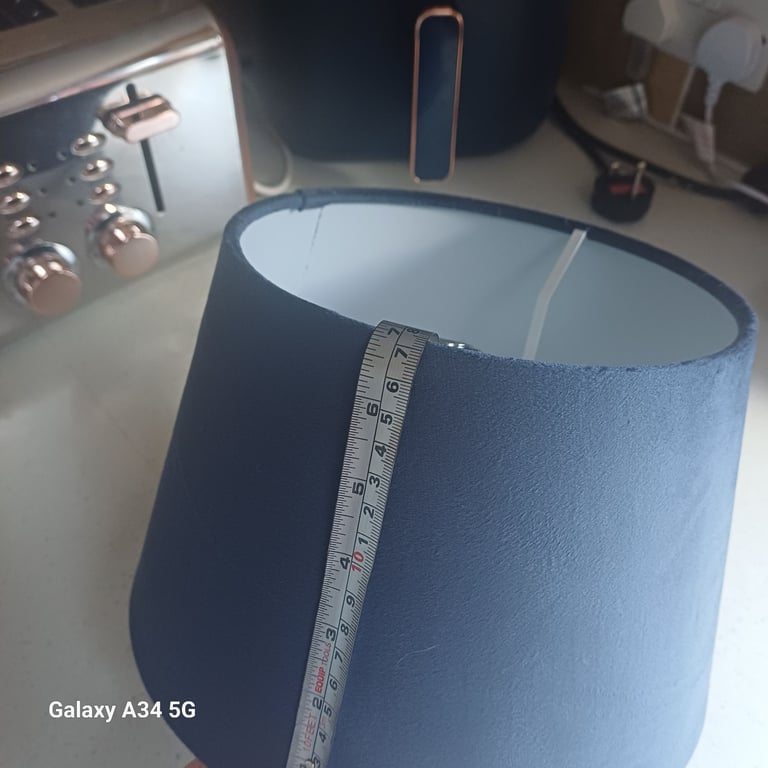 Navy velvet lampshades x 2