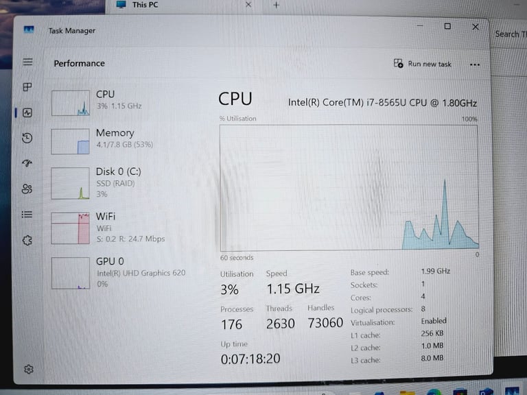 Dell i7 Laptop, 8GB RAM, 0.5TB NVMe, Win 11, O365, Warranty #usedpriceperformance