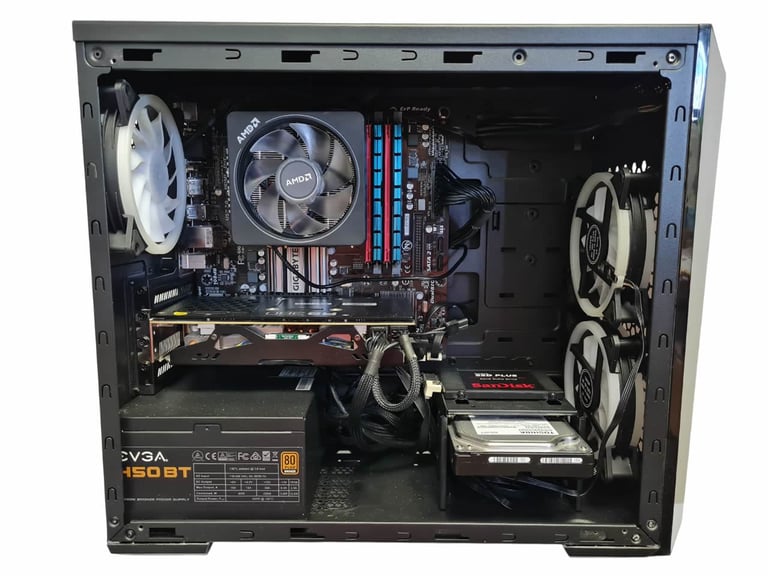 Gaming PC - Win 11 Pro, AMD 8 core 3.5GHz, 16GB gaming RAM, 240GB SSD, 500GB HDD, Radeon R9 380 4GB