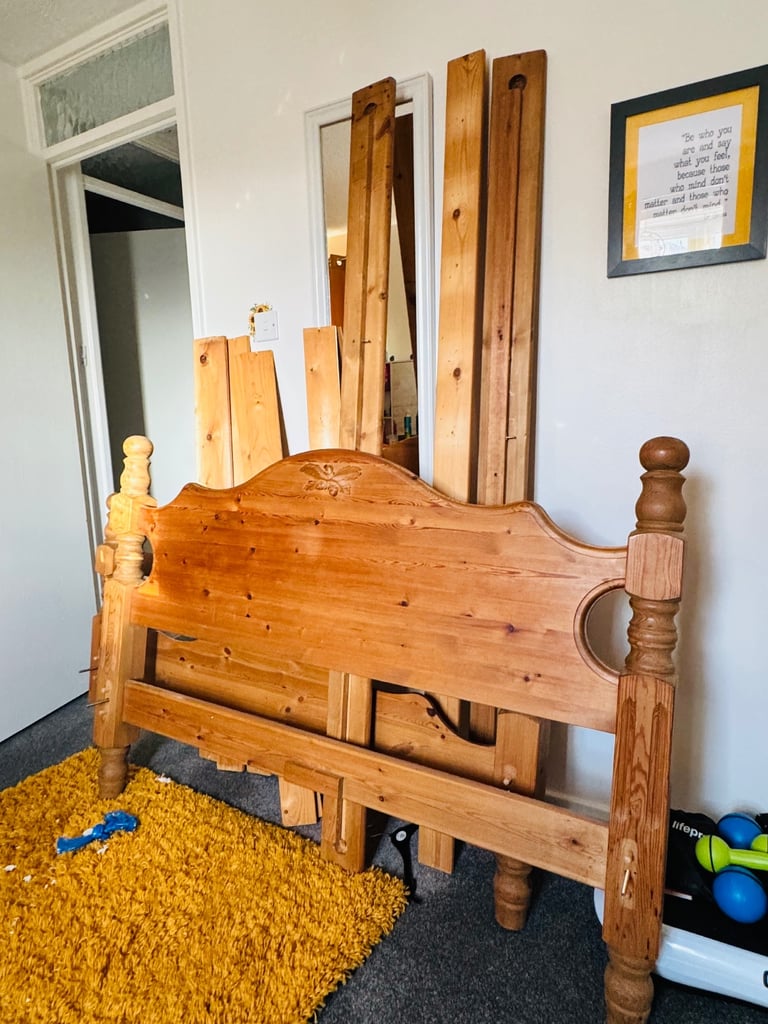 Double Solid Wooden Bed Frame