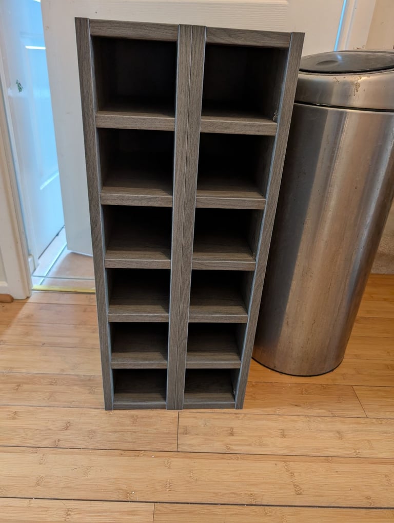 Stylish Dark Grey 12 Bottle Wine Storage Rack From B &Q Brand New Built To Big For Kitchen 