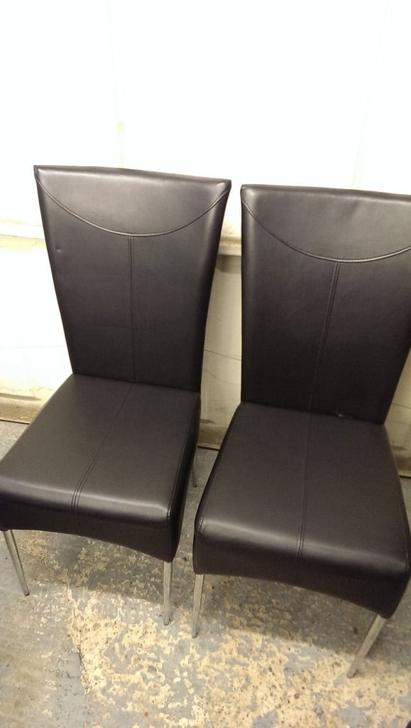 2 x Leather Dining Chairs