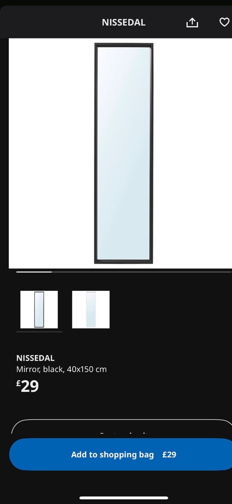 IKEA black mirrors x 3 