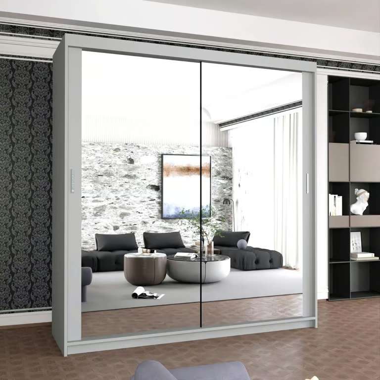 FLASH OFFER – YORK 2/3 SLIDING WARDROBE WITH MIRRORS – CASH ON DELIVERY ONLY