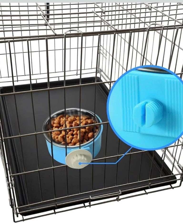 Dog Crate, Cover and Bowl 