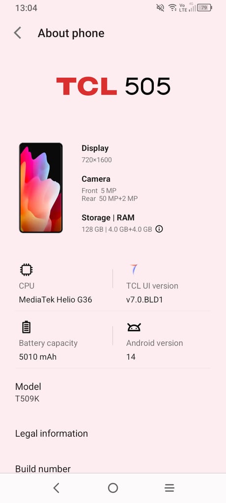 Tcl Mobilephone sim free 