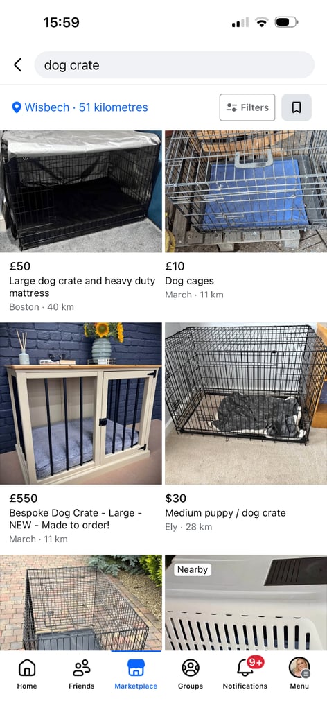 Bespoke XL dog crate bed cage 