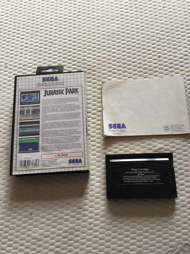 Jurassic park sega master system boxed game