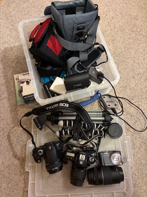 Range of photographic camera, lenses, equipment