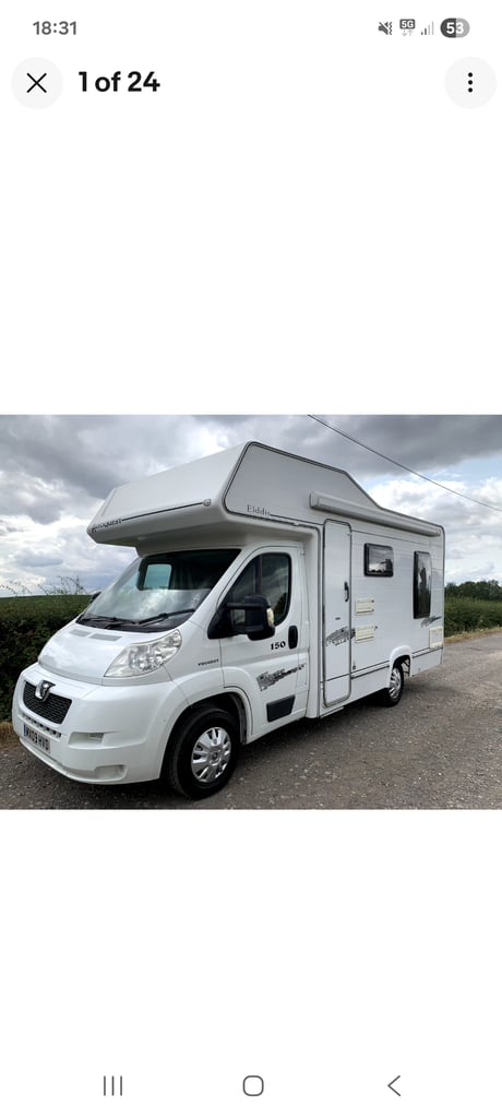Peugeot boxer elddis 150 motorhome 