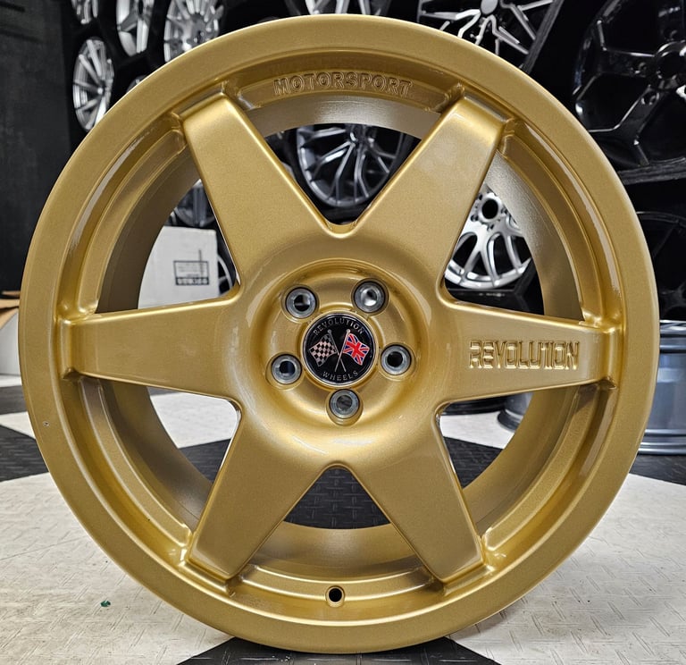 NEW 18" REVOLUTION MILLENIUM GOLD ALLOY WHEELS FITS 5X100 SUBARU