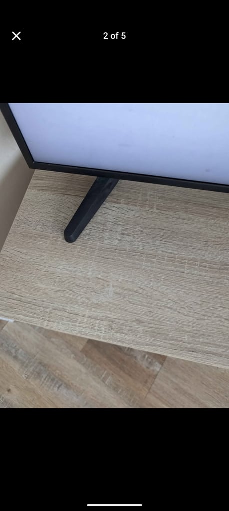 Wooden and white TV unit 