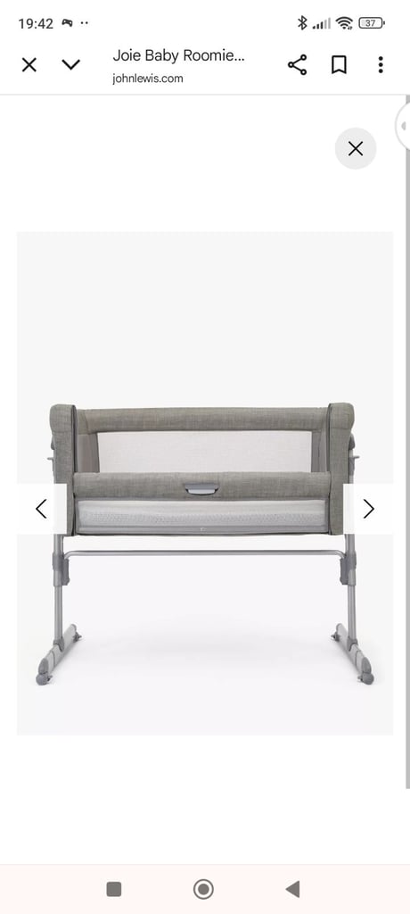 Joie Roomie Glide Bedside Crib - Hazy Gray