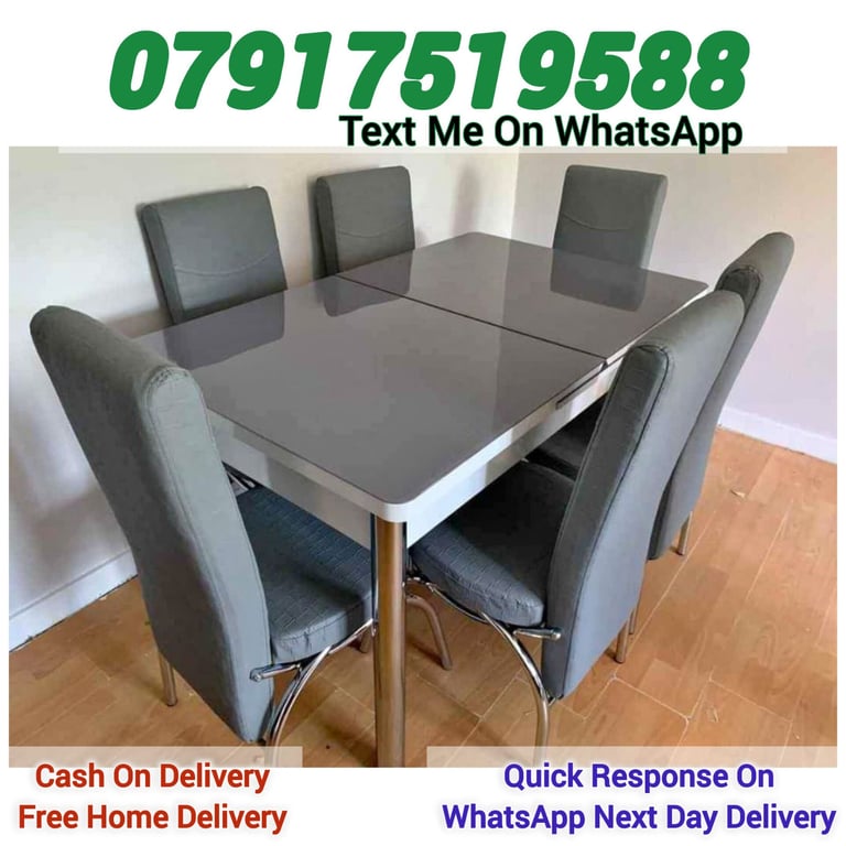 image for New Beautiful Dining Table With 4 / 6 Chairs For SALE