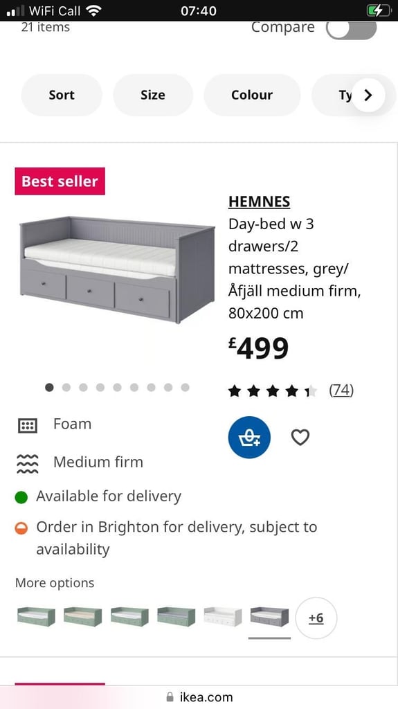image for IKEA Hemnes day bed in grey