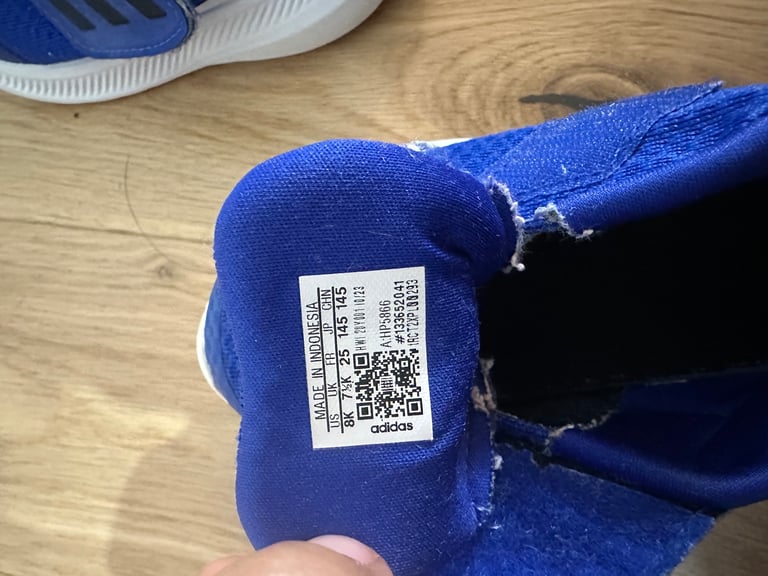 Blue Adidas Baby boys shoes in very good condition