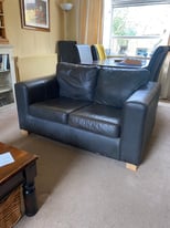 Dark Brown 2 Seater Leather Sofa 