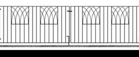 A new still packed Modern contemporary pair of black mettle drive gate