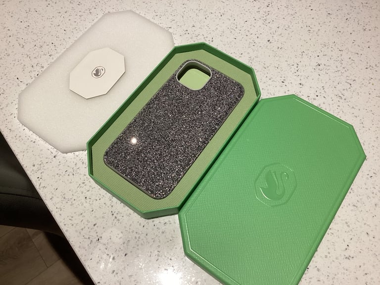 image for iPhone 14 Swarovski luxury silver rock glitter hard Smart Case with box 