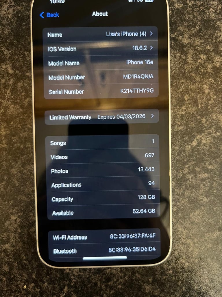 Apple iPhone 16e 128GB white 